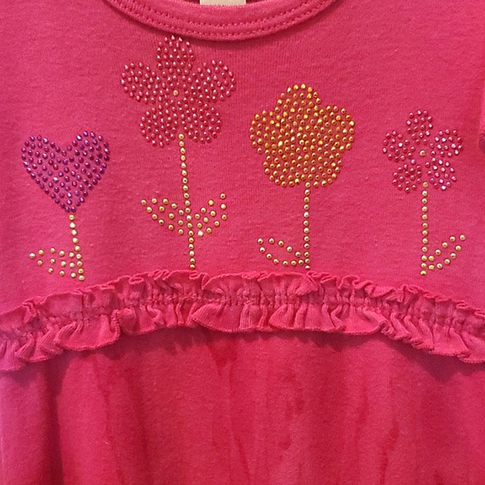 Mignone Pink Floral Design Top & Tie Dye Bottom Dress Toddler Girls Size 2T - Picture 4 of 10